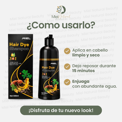 Shampoo Tinte Cubre Canas 3 en 1