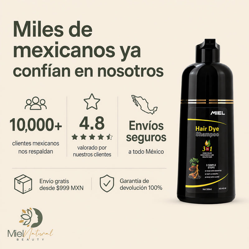 Shampoo Tinte Cubre Canas MIEL