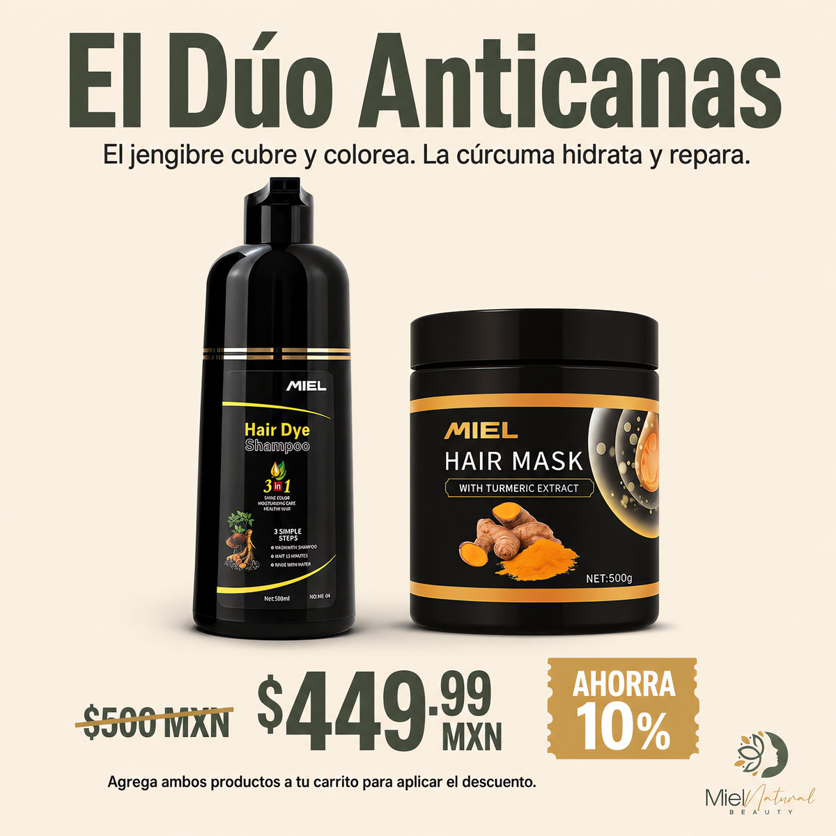 Shampoo Tinte Cubre Canas