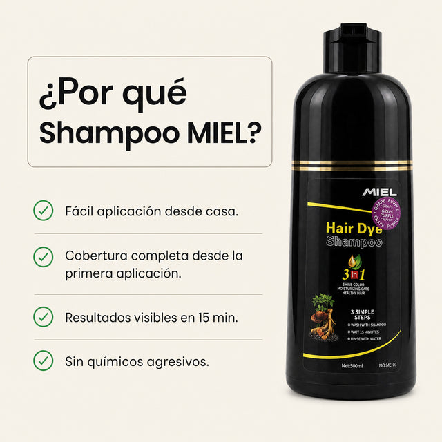 Shampoo Tinte Cubre Canas 3 en 1